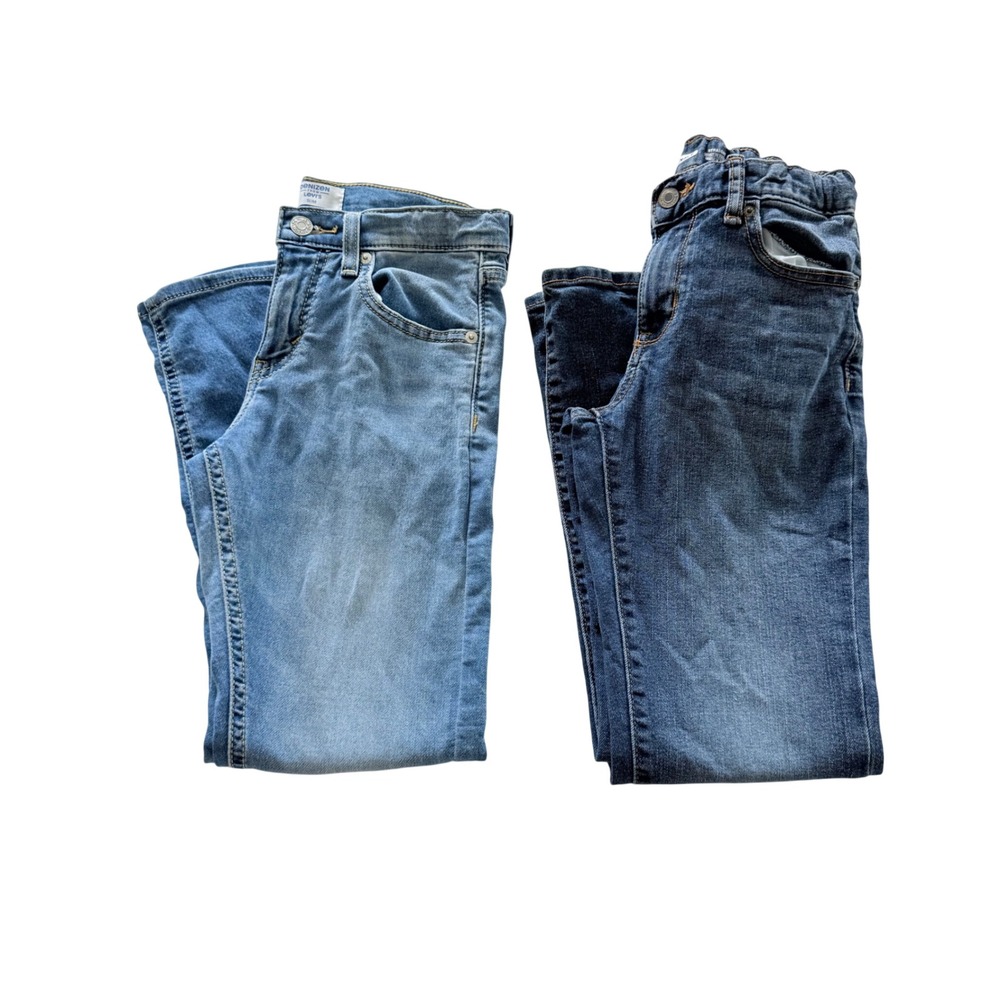 Lot of 2 Boy Jeans Size 10 Denizen Levi's and Old Navy Straight Adjustable Waist